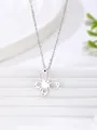 Close-up of minimalist stainless steel butterfly pendant with hollow wing detail - Hollow Butterfly / Silver