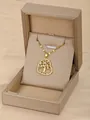 Collana Albero della Vita dorata con ciondolo a cuore e cristalli in scatola regalo - Cuore Albero della Vita