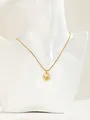 Detail of gold butterfly pendant with zircon on sleek snake chain for women - Gold Butterfly Ring Style(17)