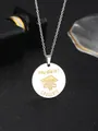 Detail of silver stainless steel graduation necklace with You Did It engraving - Round You did it Engraved Style (67-Gold) / Gold