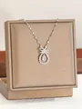 Elegant silver bow necklace with pink teardrop gem and refined jewelry gift box - Silver Pink Teardrop Gem Style(6)