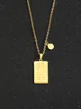 Collana segno Leone dorata con ciondolo rettangolare e simbolo Leo su catena sottile - Leone - Oro