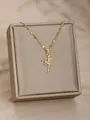 Elegante collar con colgante de bailarina dorada y falda de cristal en caja de regalo de lujo - Bailarina de Zirconia (24)