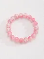 Dettaglio del bracciale con perline di cristallo rosa con trama screpolata e finitura lucida - Stile Cristallo Crepato Rosa (3) / Rosa