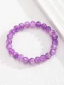 Dettaglio del bracciale con perline viola con trama traslucida e crepe naturali del ghiaccio - Stile Cristallo Crepato Viola (4) / Viola