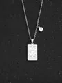 Silberne Sternzeichenkette Krebs mit rechteckigem Anhänger und Krabbensymbol - Krebs - Silber