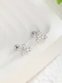 Orecchini a croce in argento con zirconi scintillanti e chiusura posteriore a vite - Croce in Zirconia