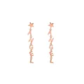 Rose gold star stud earrings with vertical dangling ANGEL letter pendants for women - ANGEL Star Dangle Style (E214) / E214-Rose Gold