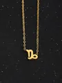 Collier pendentif signe du zodiaque Capricorne doré avec chaîne fine sur carte étoilée - Capricorne (Capricorne-Or)