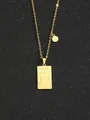 Goldene Waage Sternzeichen Halskette mit Tarot Stil Anhänger und runder Sternzeichen Münze - Waage - Gold