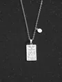 Silberne Waage-Sternzeichenkette mit Tarot-Anhänger und kleinem runden Konstellations-Charm - Waage - Silber