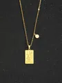 Goldene Schütze Tarot Halskette mit rechteckigem Sternzeichen-Anhänger auf Sternenhintergrund - Schütze - Gold