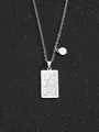 Polierte silberne Schütze Sternzeichenkette mit Tarot-Stil Rechteck-Anhänger - Schütze - Silber