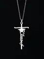 Collana di laurea in acciaio argento con pendente Class of 2024 e tocco accademico - Stile Croce Tocco Class of (70-Silver)