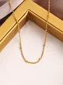 Collana minimalista in titanio placcato oro con perle delicate e finitura lucida - Catena Singola
