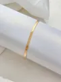 Elegant 18K gold-plated stainless steel herringbone chain bracelet with a flat snake texture - Flat Gold Snake Chain (SL60092-Gold) / Gold