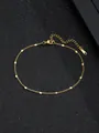 Minimalist gold-plated stainless steel chain bracelet with round textured metal discs - Textured Disc Style (SL60073-Gold) / Gold