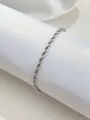 Polished silver-tone stainless steel rope chain bracelet with bohemian spiral design - Silver Metallic Rope Style (SL60094-Silver) / Silver