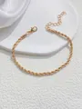 Elegant gold twisted rope chain bracelet with lobster clasp and adjustable extension link - Gold Rope Chain Style (SL60094-Gold) / Gold
