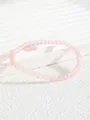 Pulsera elegante de cuentas de vidrio facetado rosa claro con brillo de cristal - Cuenta facetada rosa (6-Rosa)