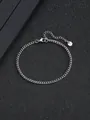 Sleek silver stainless steel Cuban link bracelet with lobster clasp and extension chain - Silver Tight Curb Style (SL60070-Silver) / Silver