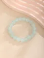 Pulsera minimalista de cuentas de vidrio azul claro esmerilado con acabado mate fino - Cuenta azul esmerilada (8-Azul)