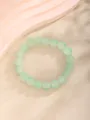 Pulsera de cuentas de vidrio verde claro hecha a mano con diseño minimalista y sombras - Cuentas mate verdes (8-Verde)