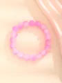 Pulsera de cuentas de vidrio esmerilado rosa con cuentas redondas para moda diaria - Cuenta esmerilada rosa (8-Rosa)