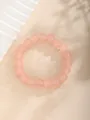 Elegante pulsera de cuentas de vidrio rosa translúcido con cordón elástico suave - Cuentas mate rojas (8-Rojo)