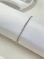 Polished silver stainless steel curb chain bracelet on minimalist white silk display - Silver Tank Chain Style (SL60097-Silver) / Silver