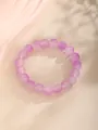 Elegante pulsera de cuentas de vidrio violeta con cuentas redondas lilas traslúcidas - Cuentas esmeriladas moradas (8-Morado)
