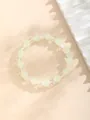 Pulsera de cuentas con cuentas de vidrio verde claro y cristales tallados de colores - Verde Claro Mate Facetado Mezclado (10-Verde Claro)