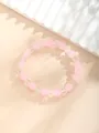 Pulsera dulce con cuentas rosa mate y cuentas de vidrio talladas transparentes - Mezcla facetada rosa mate (10-Rosa)
