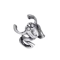 Vintage punk silver frog ear cuff with antique finish and detailed 3D animal texture - Antique Silver Frog (A-629)
