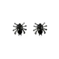 Gothic black spider earrings with inset dark crystals and gunmetal finish - 12 Small Spider Style