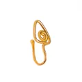 Bijou de nez non percé en forme de U doré avec design élégant de fil spirale - Forme spirale / Or (A-748)
