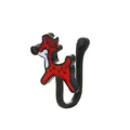 U-shaped non-pierced nose clip with red Christmas reindeer enamel design for women - 11 Matte Black Reindeer