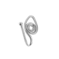 Faux piercing de nez argenté en forme de U avec un design moderne en spirale torsadée - Style Bobine / Argent (A-812)