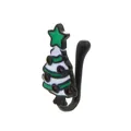 Christmas tree U-shaped non-piercing fake nose ring clip with green enamel finish - 14 Matte Black Christmas Tree