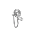 Clip de nez argenté en forme de spirale en U, non percé, en fil d'acier inoxydable - Style Spirale en Fil / Argent (A-760)