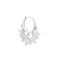 Pendientes de aro plateados con estrellas colgantes y pavé de circonitas brillantes - Estilo Aro de Estrella con Zirconia (E21) / Plateado
