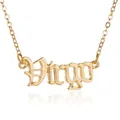 Collier signe Vierge doré avec pendentif en lettres gothiques et fine chaîne délicate - Vierge
