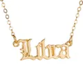 Collier vintage Balance avec pendentif lettre zodiacale en finition dorée brillante - Balance
