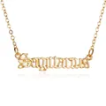 Collier signe Sagittaire doré avec pendentif ajouré élégant sur une fine chaîne en O - Sagittaire