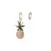Set di orecchini pendenti a forma di ananas dorato con borchie minimaliste - Orecchino a Cerchio Forma Ananas / E248-Oro Rosa