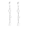 Orecchini pendenti in argento con lettere LOVE e finitura metallica lucidata - Orecchino Pendente Lungo Lettere LOVE / E265-Argento