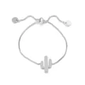 Modisches Kaktus-Perlenarmband mit weißen Zirkonia-Steinen in silberner Ausführung - Silber Kaktus Boxkette Stil (S116-XSL0228-SL)