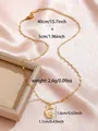 Collana con ciondolo a stella e luna in zircone e acciaio al titanio da donna - Ciondolo Stella Luna (W93-PJ93059-GD)