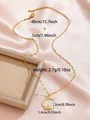 Gold star and moon zircon pendant necklace made of stainless steel for women - Moon Heart Pendant (W93-PJ93063-GD)