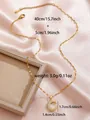 Gold star and moon necklace with cubic zirconia moon pendant 40cm chain and 5cm extension - Pavé Crescent Pendant (W93-PJ93066-GD)
